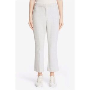 Theory Womens Erstina Pioneer Grey Melange Cropped Flare Dress Pants Size 8